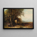 Autumn Landscape with a Wayside Shrine - Oskar Mulley — framed artwork on a wall