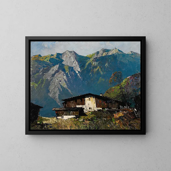 Cerrado de montaña del Vinschgau - Oskar Mulley — cuadro enmarcado en la pared