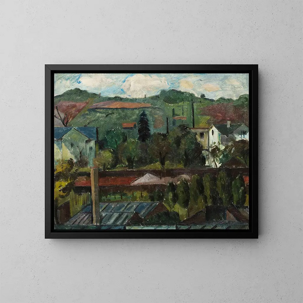 Vista del vivero en el cementerio de Prag en Stuttgart - Oskar Schlemmer — cuadro enmarcado en la pared