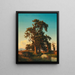 a majestic tree in the evening light - Oswald Achenbach | Painting — framed artwork on a wall