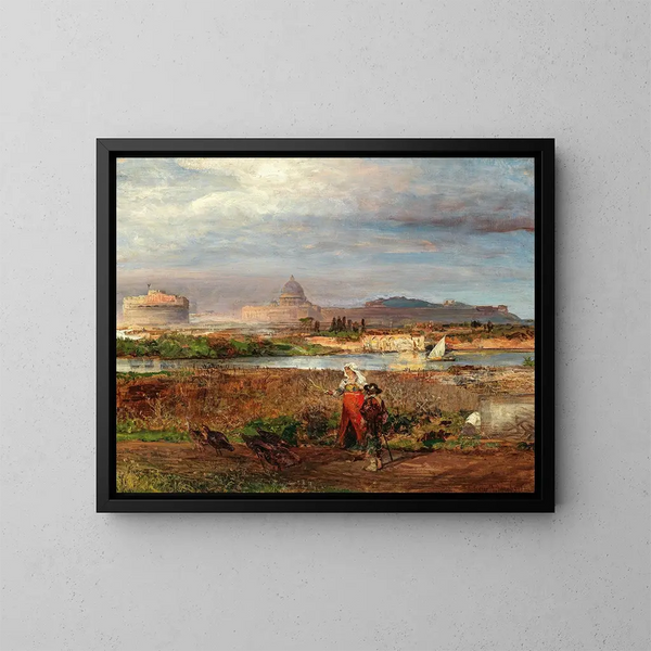 En las puertas de Roma - Oswald Achenbach — cuadro enmarcado en la pared