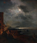 Pescadores en la bahía de Nápoles a la luz de la luna - Oswald Achenbach — vista de la obra