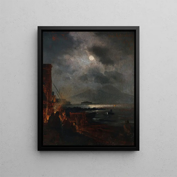 Oswald Achenbach - Fischer in der Bucht von Neapel bei Mondschein.webp