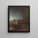 Night on the Beach at Naples - Oswald Achenbach — framed artwork on a wall