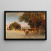 Scene at Twilight on the Terrace of Villa Grazioli in Grottaferrata - Oswald Achenbach — framed artwork on a wall