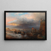 La Bahía de Nápoles con el Vesubio al fondo - Oswald Achenbach — cuadro enmarcado en la pared