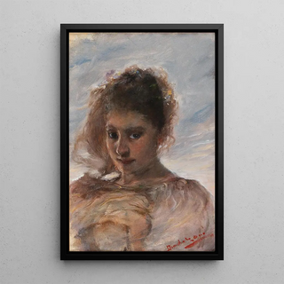 Ott Baditz - Bildnis einer jungen Frau vor Wolkenhintergrund.webp