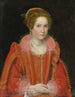 Retrato de una dama de longitud media vestida de rosa - Ottavio Leoni — vista de la obra