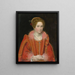 Retrato de una dama de longitud media vestida de rosa - Ottavio Leoni — cuadro enmarcado en la pared