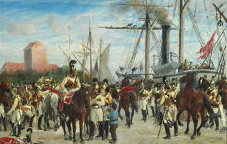 Otto Bache - Studie til Hestgarden indskibes i Korsr 1848.webp