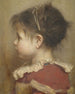 Portrait of a little girl in a red dress - Otto Brandt — artwork view
