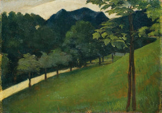 Otto Friedrich - Blick Von Einem Grnen Abhang Gegen Eine Allee.webp