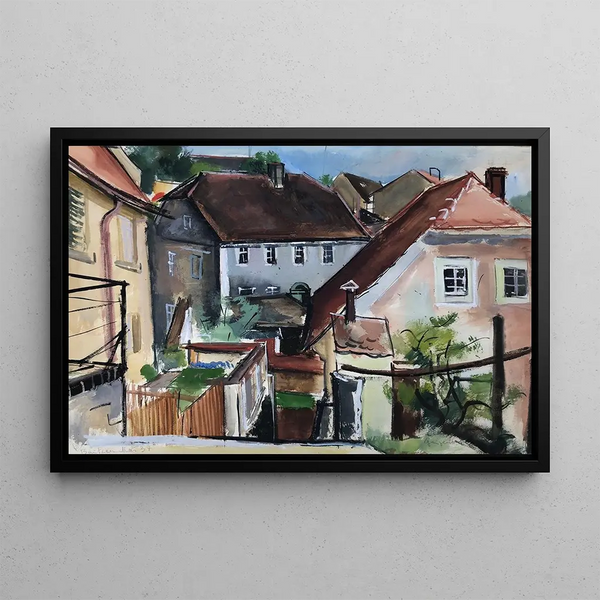 Bautzen in Saxony - Otto Geigenberger — framed artwork on a wall