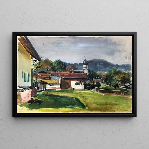 Village bavarois - Otto Geigenberger — framed artwork on a wall