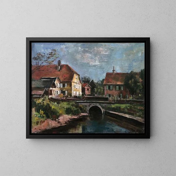 Village franconien près de Bamberg - Otto Geigenberger — framed artwork on a wall