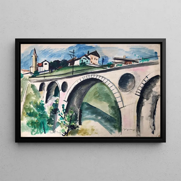 Viaduc de Gurglbach près de Reith, près de Seefeld au Tyrol - Otto Geigenberger — framed artwork on a wall