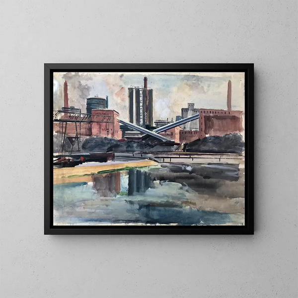 Factory in Linz - Otto Geigenberger — framed artwork on a wall