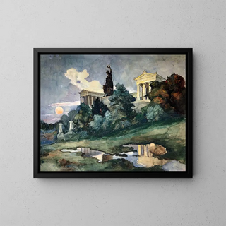 Otto Geigenberger - Sonnenuntergang an der Bavaria und Ruhmeshalle in Mnchen.webp