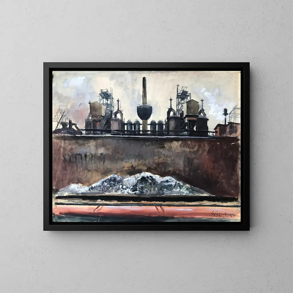 Krupp Steel Factory in Essen - Otto Geigenberger — framed artwork on a wall