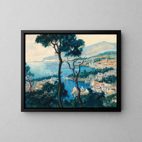 Una vista de la costa de Sorrente - Otto Hamel — cuadro enmarcado en la pared