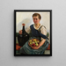 Niña con una cesta de frutas y una botella de vino - Otto Keck — cuadro enmarcado en la pared