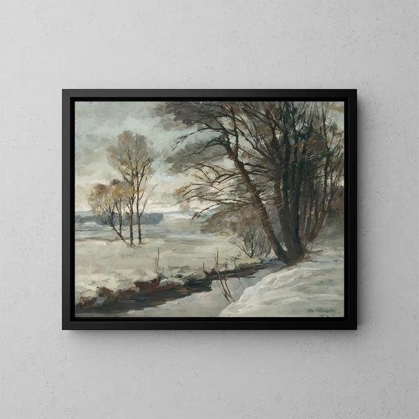 Paisaje de invierno - Otto Mueller — cuadro enmarcado en la pared
