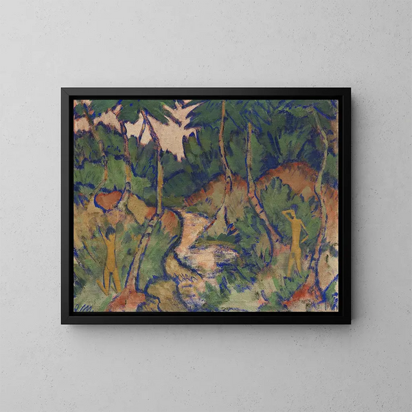 Bañista en el paisaje - Otto Mueller — cuadro enmarcado en la pared