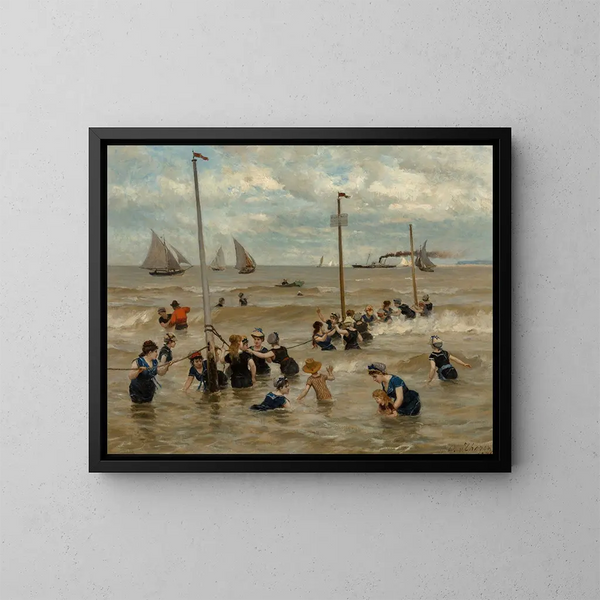 Baño en el mar - Otto von Thoren — cuadro enmarcado en la pared