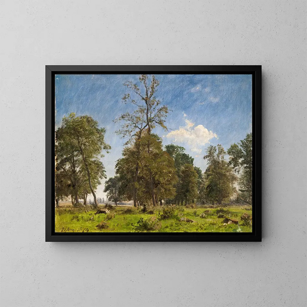 en la periferia de Knabstrup Dyrehave - P. C.. Skovgaard — cuadro enmarcado en la pared