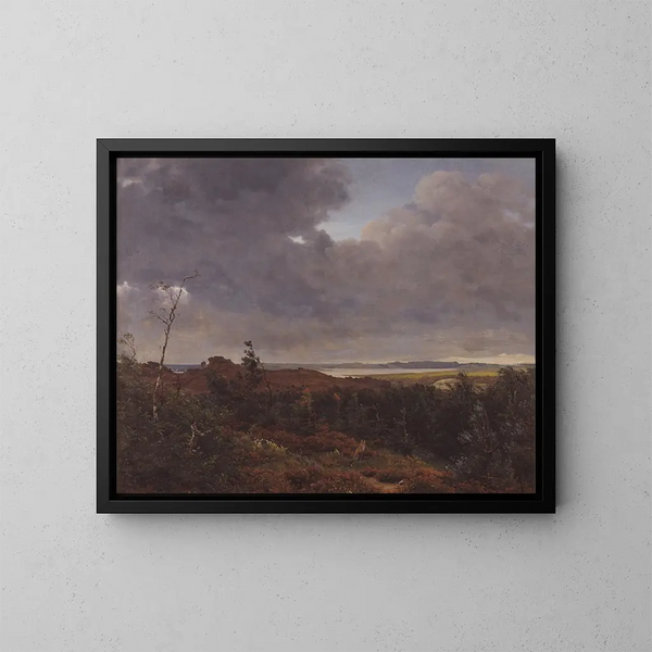 Vue de Frederiksværk depuis le bois de Tisvilde, Zealand du Nord - P. C. Skovgaard — cuadro enmarcado en la pared