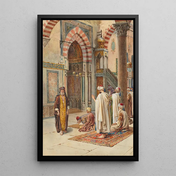 Musulmanes en oración - Pietro Pavesi — cuadro enmarcado en la pared