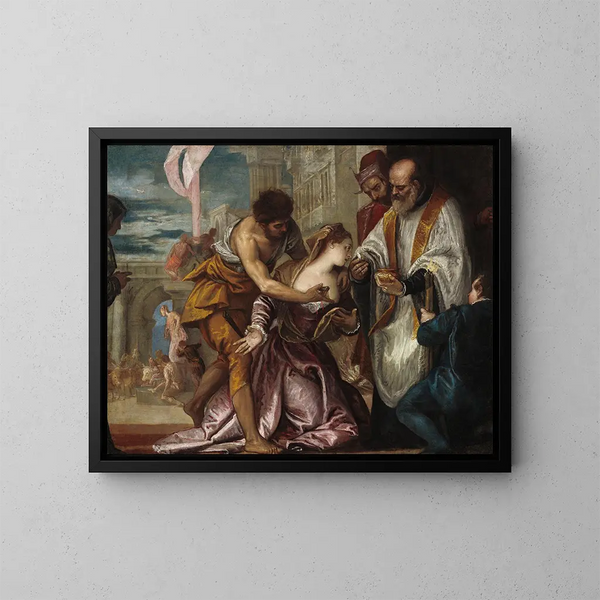 El martirio y la última comunión de Santa Lucía - Paolo Véronèse — cuadro enmarcado en la pared