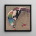 Peacock with Feathers of Weigefleckter - Carl Moser — framed artwork on a wall