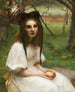 a portrait of a girl in a white dress - Pascal-Adolphe-Jean Dagnan-Bouveret — artwork view