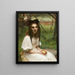 a portrait of a girl in a white dress - Pascal-Adolphe-Jean Dagnan-Bouveret — framed artwork on a wall
