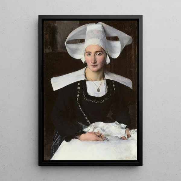 Woman of Brittany - Pascal-Adolphe-Jean Dagnan-Bouveret — framed artwork on a wall