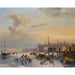 Reproduction of the painting of Skaters on the IJ, Amsterdam - Nicolaas Johannes Roosenboom