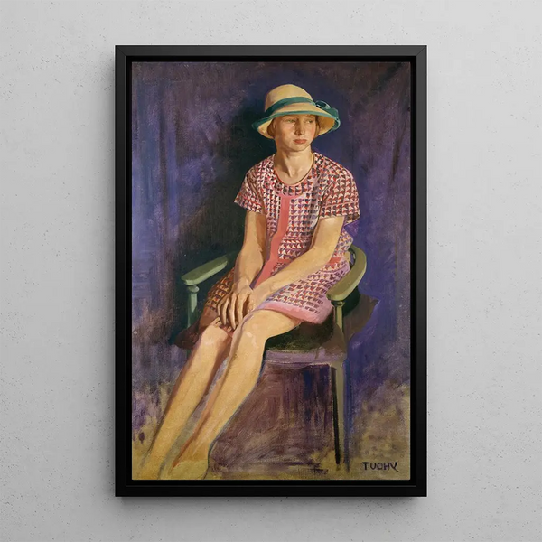 Retrato de Biddy Campbell, hija del 2o Lord Glenavy - Patrick Joseph Tuohy — cuadro enmarcado en la pared