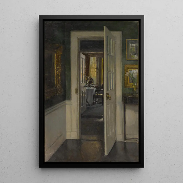 interior con vista a la sala por la mañana - Patrick William Adam — cuadro enmarcado en la pared