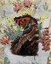 Large Tortoiseshell by Paul-André Robert — two Nymphalis polychloros among stonecrops