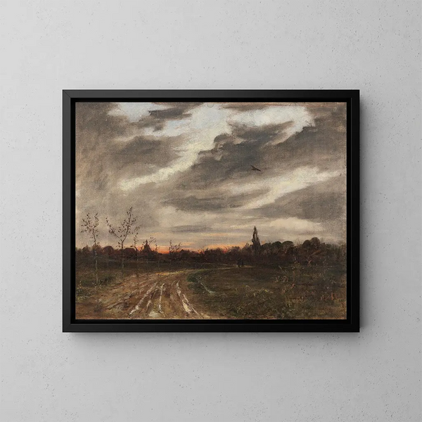 Ambiance de la tarde después de la lluvia en el camino de Niedergrunstedt - Paul Baum — cuadro enmarcado en la pared