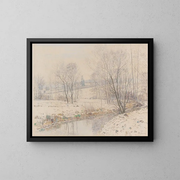 Paisaje fluvial en Hesse - Paul Baum — cuadro enmarcado en la pared