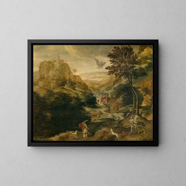 El Rapto de Ganimedes - Paul Bril — cuadro enmarcado en la pared