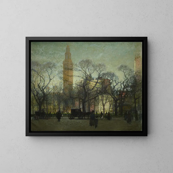 L'après-midi à Madison Square - Paul Cornoyer — cuadro enmarcado en la pared