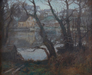 Paisaje de una ciudad de Nueva Inglaterra - Paul Cornoyer — vista de la obra