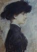 Retrato de mujer de perfil - Paul César Helleu — vista de la obra
