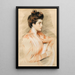 Portrait painting of Elisabeth Van Biema - Paul César Helleu — framed artwork on a wall
