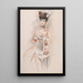 Elegant painting with lyre chair - Paul César Helleu — framed artwork on a wall