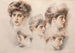 Estudios de cinco cabezas de mujer - Paul César Helleu — vista de la obra