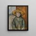 Niño con sombrero de paja - Paul Cézanne — cuadro enmarcado en la pared